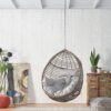 Morris - Teardrop Hanging Chair With 8Ft Chain - Gray - Image 6