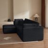 Cloud L Shape Modular Sectional Sofa With Ottoman, 3 Seater Convertible Couch - Black - Image 11