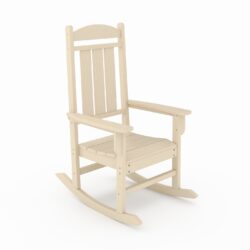 Traditional Porch Rocker Classic HDPE Poly Lumber For Porch, Patio, And Garden Comfort - Beige