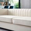 Contemporary Velvet Sofa Couch For Living Room - Beige - Image 7