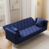 Convertible Double Folding Living Room Sofa Bed - Blue - Image 6