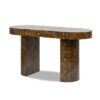 Jesse - Single Drawer Oval Computer Desk - Dark Brown Burl - Image 2