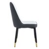 Modern Dual Tone Dining Chair With Backrest And Metal Legs (Set of 2) - White / Gray - Image 7