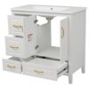 Elegant Freestanding Bathroom Vanity With Sink, Soft Closing Cabinet & Drawers - White - Image 13