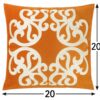 Dora - Vintage Vine Pillow Cover With Matching Back And Hidden Zipper - Orange - Image 4