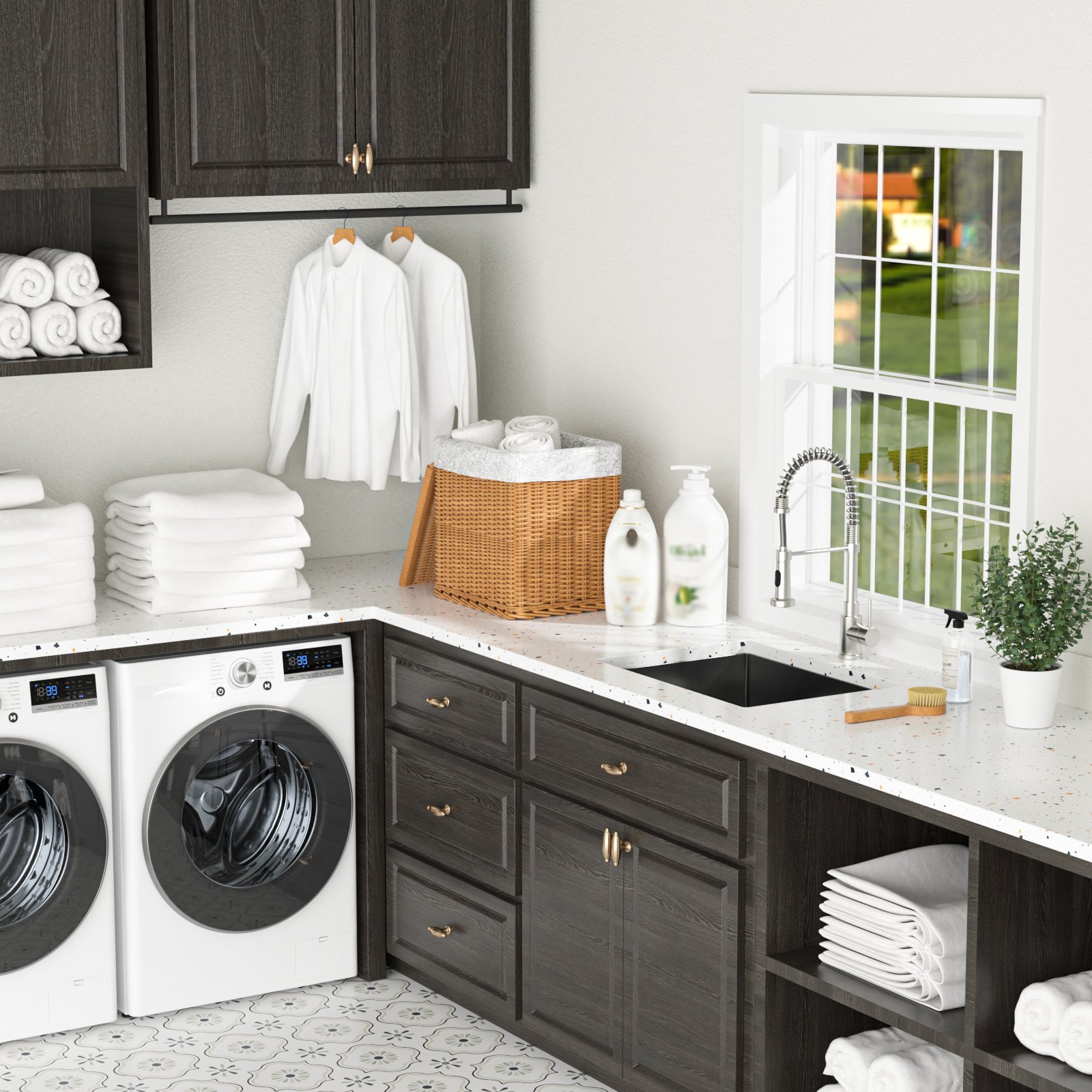 Laundry Sink 24" Undermount Deep Single Bowl 16 Gauge, Utility Sink - Gunmetal Black - Image 7