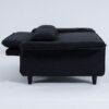 Modern Fabric Multi Functional Sofa Bed With Adjustable Armrests And Backrests Letter Striped Design Frame - Black - Image 12