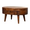 Mini Rounded Coffee Table - Chestnut - Image 5