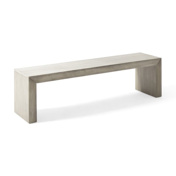 Farmhouse Style Wooden Dining Bench With Rustic Aesthetic - Gray