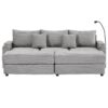 Modern Style 3 - Seater Sofa Sectional Sofa Couch With Storage Space, Two Movable Ottomans, Two USB Ports, Two Cup Holders, A Phone Holder For Living Room - Gray - Image 23