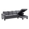 Modern Sectional Sofa Set With L Shape Chaise Lounge And Storage - Gray - Image 5