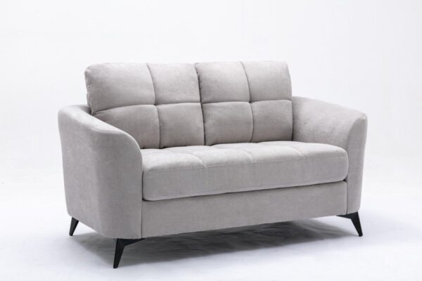 Callie - Woven Fabric Loveseat - Light Gray