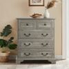 Farmhouse Vintage Design 5 Drawers Dresser With Natural Texture - Ancient Oak - Image 2