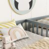 Double Twin Floor Bed With Fence, Guardrails, Without Door - Gray - Image 7