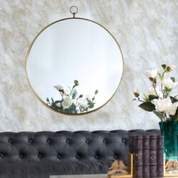Round Mirror, Circle Mirror With Iron Frame For Living Room Bedroom Vanity Entryway, Hallway - Gold