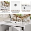 36" Transitional Bathroom Vanity With Sink, Soft Close Doors, Adjustable U Shelf, 3 Drawers - White - Image 10