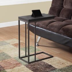 Accent Table, C - Shaped, Contemporary & Modern - Espresso