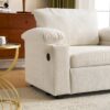 Modern Oversized Chair With Ottoman, Chenille Fabric Sofa Bed, Accent Chair Comfy Sofa With Cupholders And USB Charging Ports Chair For Living Room, Bedroom, Apartment - Beige - Image 8