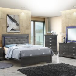 Full Bed Transitional - Metallic Black