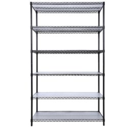 84" x 48" x 20" 6 Tier 6000Lbs Capacity Nsf Metal Shelf Wire Shelving Unit, Heavy Duty Adjustable Storage Rack With Wheels & Shelf Liners For Commercial Grade Utility Steel Storage Rack - Black