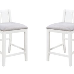 Graham-Upholstered Seat Counter Height Chair (Set of 2) - White