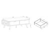 Antique Wooden Livingroom Coffee Table With Two Storage Drawers - Distressed Gray / Black - Image 6