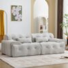 Large Size 2 Seater Sofa, Pure Foam Comfy Sofa Couch, Modern Lounge Sofa For Living Room, Apartment - Beige - Image 2