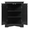 Triangle Bathroom Storage Cabinet With Adjustable Shelves, Freestanding Floor Cabinet For Home Kitchen - Black - Image 10