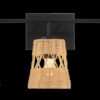 Moonlit - 3 Lights Wall Sconce With Shade, Bathroom Lighting Fixtures Over Mirror - Black / Rattan - Image 2