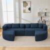 Boneless - Couch Modular Sectional Sofa With Deep Seating And Curved Design - Blue - Image 5