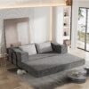Convertible Couch Bed With 2 Pillows, 3 Seat Folding Floor Couch & King Size Bed Mattress, Diy Combination - Gray - Image 4