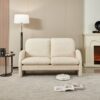 Loveseat Sofa Small Couch For Living Room, Sherpa Fabric Upholstered Loveseat Sofa Couch, Small Loveseat Sofa For Apartment, Bedroom - Beige - Image 3