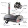 Semi-Automatic 12 Outdoor Pizza Oven Portable Wood Fired Pizza Oven Outdoor Cooking Pizza Maker Portable Pizza Oven For Authentic Stone Baked Pizzas - Black - Image 3