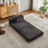 Convertible Floor Sofa Bed With Fixed Shape Frame For Living Room - Black - Image 10