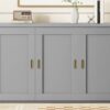 Full Size Murphy Bed With Shelves, Cabinets And USB Ports - Gray - Image 17