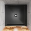 Anti Slip Center Drain Single Threshold Shower Base Slate - Black - Image 2
