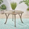 Hermosa - Outdoor Acacia Wood Table With Teak - Gray - Image 5