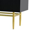 Modern Elegant 4 Door Sideboard Gold Metal Handle Buffet Cabinet For Dining Room, Living Room, Bedroom, Hallway - Black - Image 12