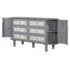 Full Murphy Bed With Hidden Storage & Modern Woven Design - Gray - Image 16