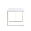 Industrial Rectangular Style Dining Table For 4 - 6 People With Thick Top And Metal Legs Frame - White - Image 16
