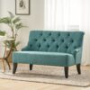 Nicole - French Style Upholstered Loveseat With Tufted Backrest - Teal - Image 4