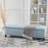 Glouster - Contemporary Storage Ottoman With Button Tufting - Blue - Image 2