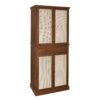 4 Door Cabinet With 1 Drawer, With 4 Adjustable Inner Shelves, Storage Cabinet - Walnut - Image 7