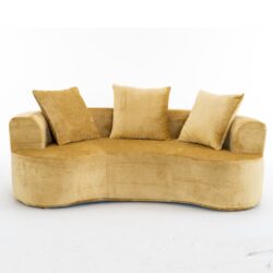 Modular Sectional Sofa With Chaise, Cloud Sectional Modern Sleeper Couch With Deep Seat, Sponge Compression Sofas - Yellow