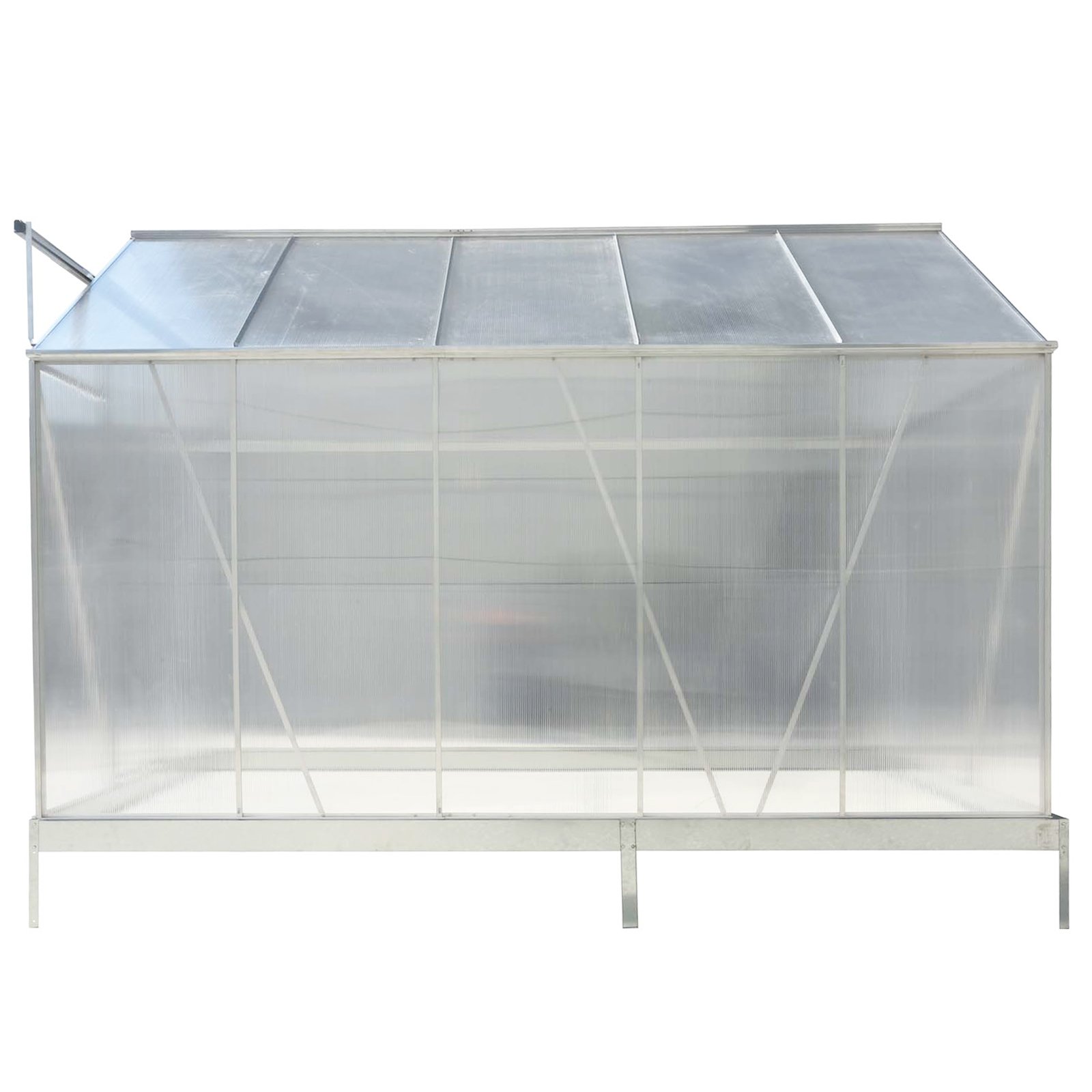 6.3'x10.2'x7' Polycarbonate Greenhouse, Heavy Duty Outdoor Aluminum Walk-In Green House Kit With Rain Gutter, Vent And Door For Backyard Garden - Aluminium - Image 12