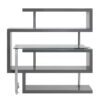 Buck II - Clear Glass, Chrome High Gloss Writing Desk With Shelf - Gray - Image 3
