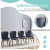 Minimalist Ergonomic Dining Chair (Set of 4) With Curved Cushions And Metal Frame - Black - Image 6