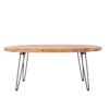 Oval Natural Reclaimed Wood Foldable Cocktail Table For Your Living Room - Natural - Image 2