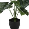24" Tall, Artificial Plant, Alocasia, Indoor, Faux, Fake, Table, Greenery, Potted, Real Touch, Decorative - Green / Black - Image 3