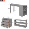 Full Loft Low Study Bed With Cabinet, Shelves And Rolling Portable Desk, Multiple Functions- Gray - Image 14
